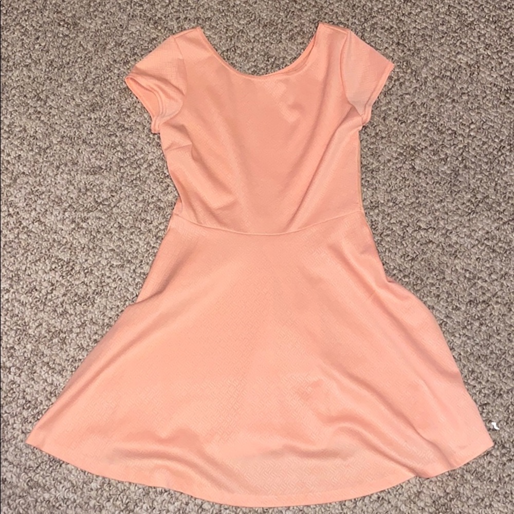 peach dress with zipper on side